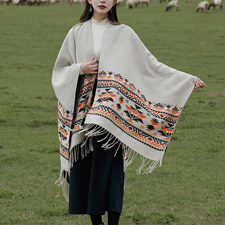 Buddha Stones , geometria colorata, caldo invernale, sciarpa da viaggio - Beige Marrone 150*130cm - image 0