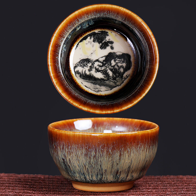 Buddha Stones 12 Zodiaco cinese Modello Tazza da tè in ceramica Kung Fu Jian Cinese Zhan Tazza da tè 73ml