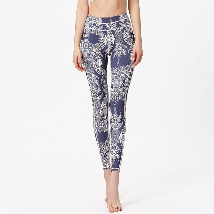 Pantaloni da yoga sportivi da donna con stampa di fiori Buddha Stones e pietre - Lavanda bianca - US8-10, UK/AU12-14, EU40-42 (XL) - image 0