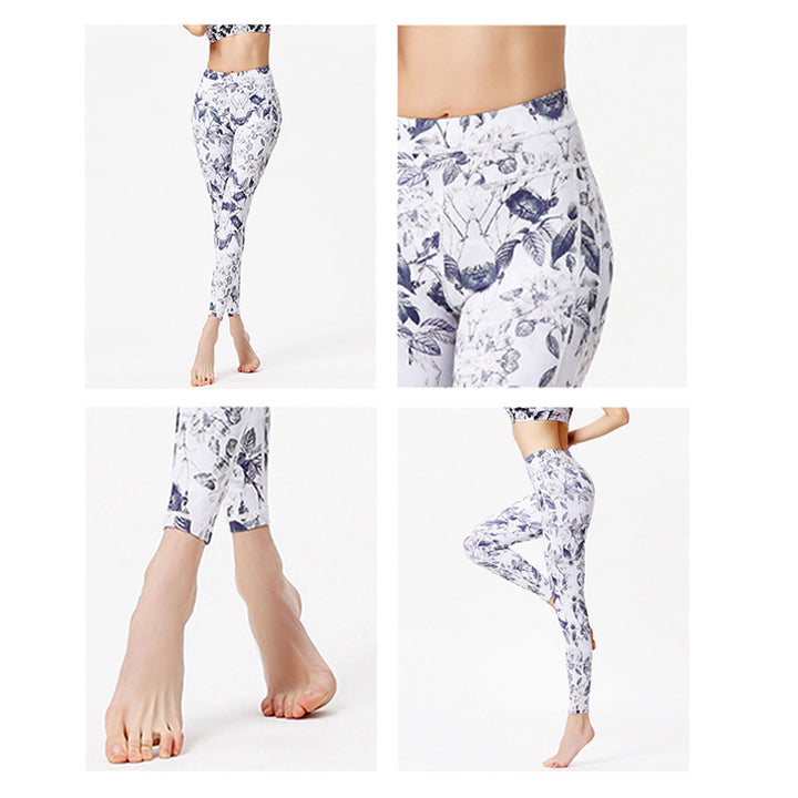 Pantaloni da yoga sportivi da donna con stampa di fiori Buddha Stones e pietre - image 13