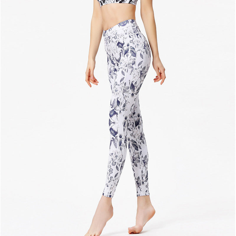 Pantaloni da yoga sportivi da donna con stampa di fiori Buddha Stones e pietre - image 6