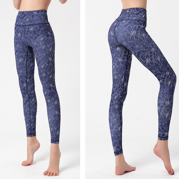 Pantaloni sportivi da yoga con stampa Buddha Stones Flowers Leaves Birds Fitness Leggings da yoga da donna - image 17