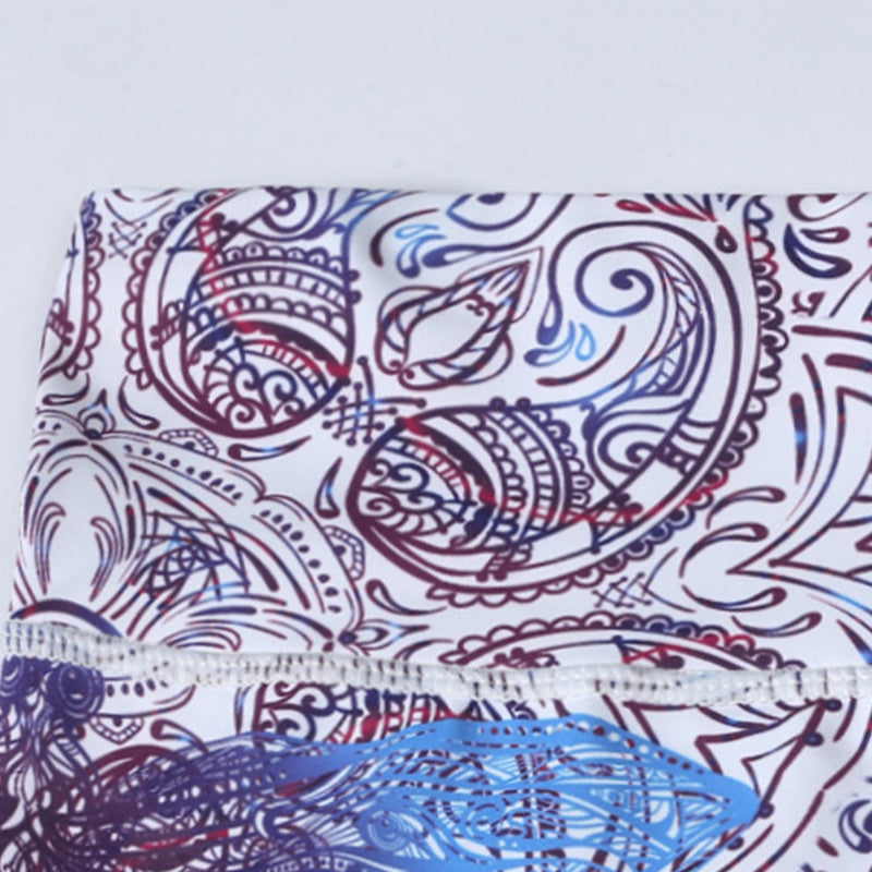 Pantaloni sportivi da yoga con stampa Buddha Stones Flowers Leaves Birds Fitness Leggings da yoga da donna - image 11