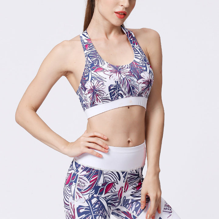 Buddha Stones 2 pezzi Girasole Fiori Foglie Stampa Top Pantaloni Sport Fitness Yoga Yoga Set da donna - image 50