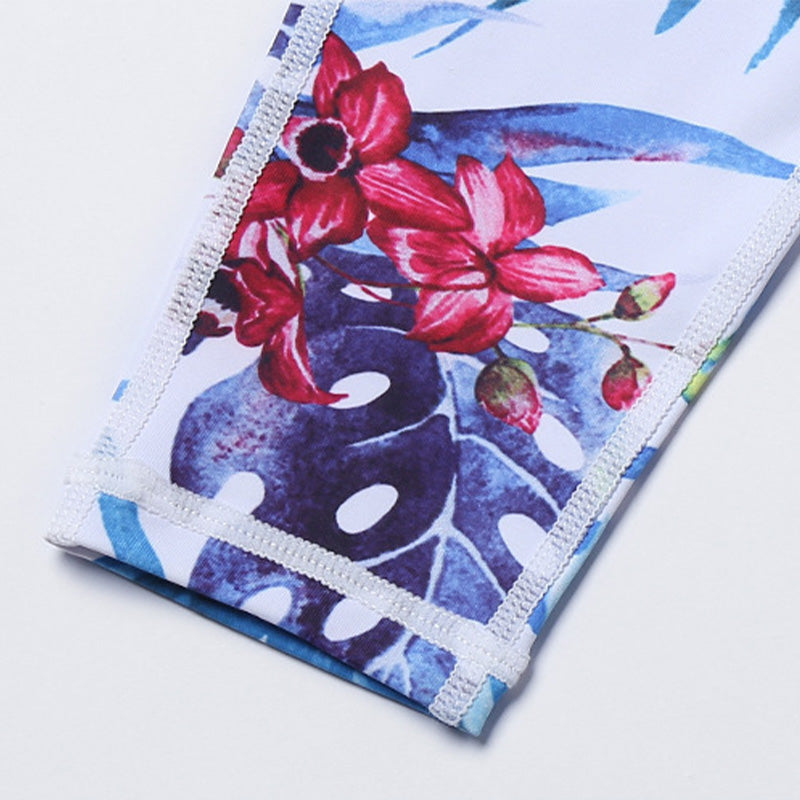 Buddha Stones 2 pezzi Girasole Fiori Foglie Stampa Top Pantaloni Sport Fitness Yoga Yoga Set da donna - image 17