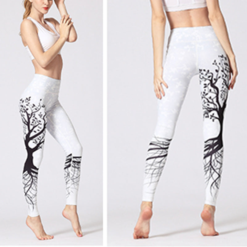 Pantaloni da yoga con stampa Buddha Stones Lines Weeds Sakura Flowers Black Tree, sportivi, fitness, yoga, leggings, pantaloni da yoga da donna - image 31