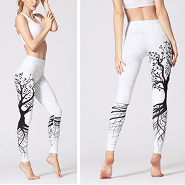 Pantaloni da yoga con stampa Buddha Stones Lines Weeds Sakura Flowers Black Tree, sportivi, fitness, yoga, leggings, pantaloni da yoga da donna - image 31
