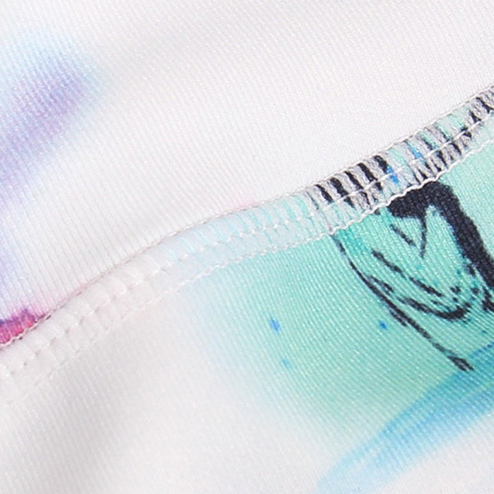 Leggings sportivi da donna con stampa di inchiostro bianco e fiori rosa , Buddha Stones, pantaloni da yoga e fitness - image 14