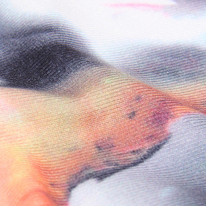 Leggings sportivi da donna con stampa di inchiostro bianco e fiori rosa , Buddha Stones, pantaloni da yoga e fitness - image 13