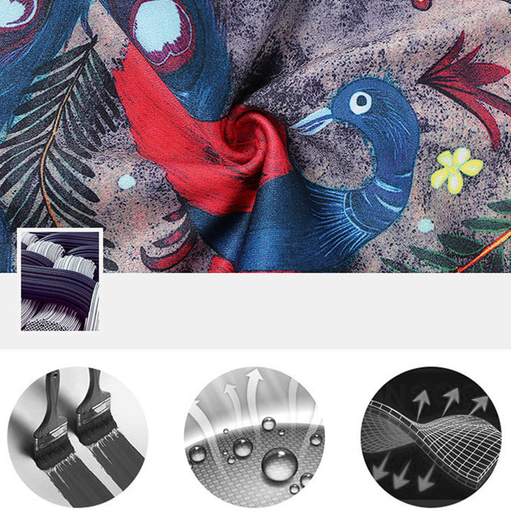 Pantaloni sportivi da yoga con stampa di piume di pavone rosso e blu , Buddha Stones, pantaloni da yoga da donna - image 11