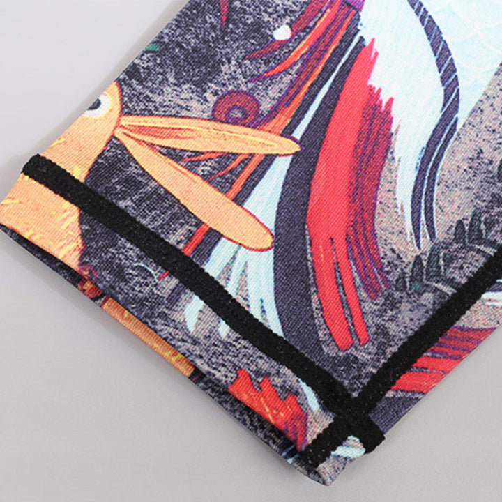 Pantaloni sportivi da yoga con stampa di piume di pavone rosso e blu , Buddha Stones, pantaloni da yoga da donna - image 9