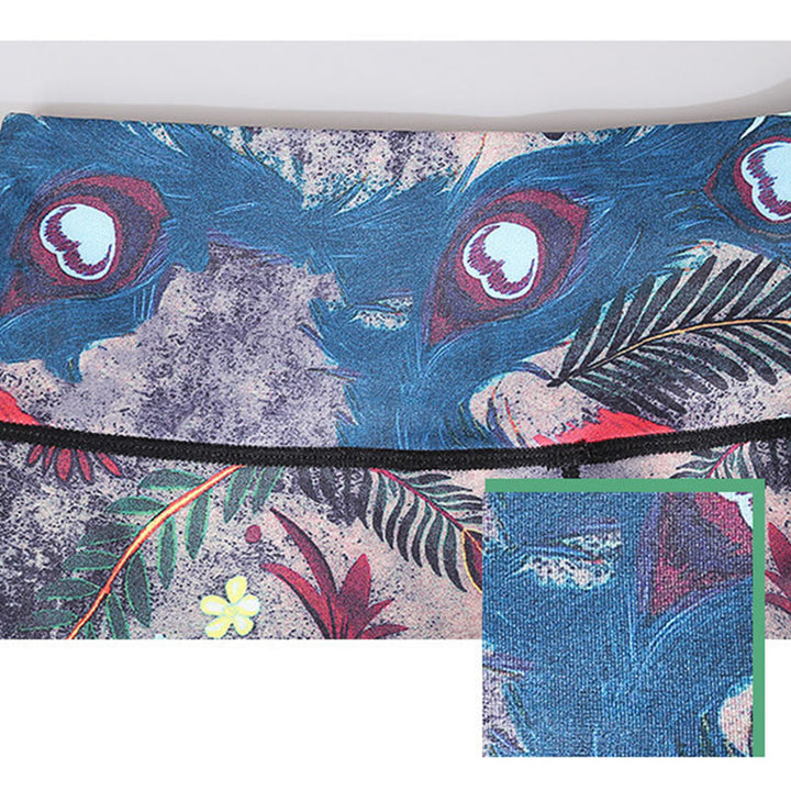 Pantaloni sportivi da yoga con stampa di piume di pavone rosso e blu , Buddha Stones, pantaloni da yoga da donna - image 13