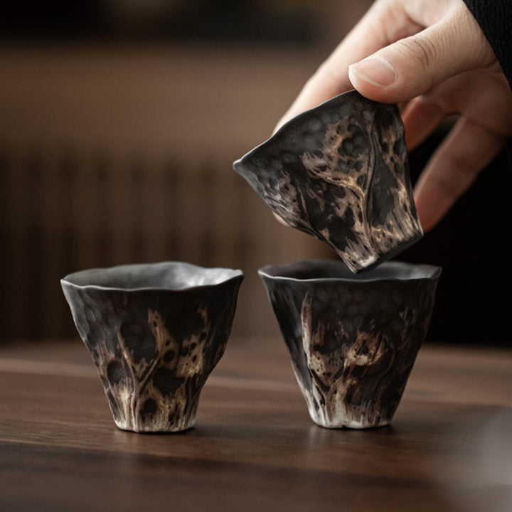 Tazza da tè in ceramica Zen a forma di fiore di loto Buddha Stones Kung Fu Tea Cup 50ml