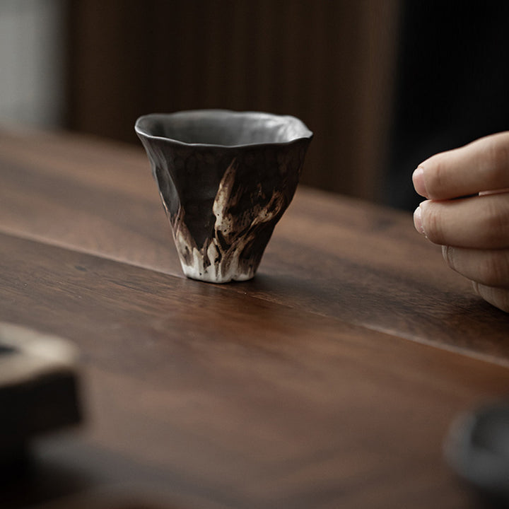 Tazza da tè in ceramica Zen a forma di fiore di loto Buddha Stones Kung Fu Tea Cup 50ml - image 7