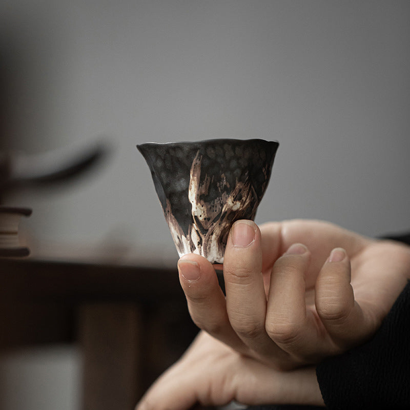 Tazza da tè in ceramica Zen a forma di fiore di loto Buddha Stones Kung Fu Tea Cup 50ml - image 4