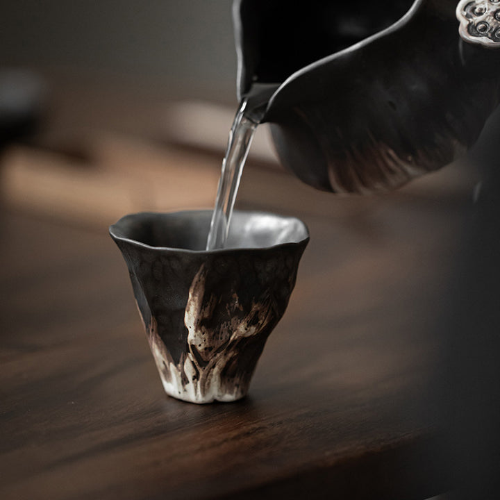 Tazza da tè in ceramica Zen a forma di fiore di loto Buddha Stones Kung Fu Tea Cup 50ml - image 5
