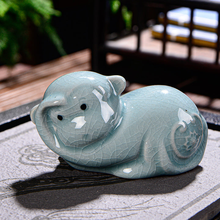 Buddha Stones Zodiaco cinese Ricchezza Ceramica Tè Animale domestico Decorazione della casa Figurina