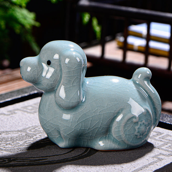 Buddha Stones Zodiaco cinese Ricchezza Ceramica Tè Animale domestico Decorazione della casa Figurina - Cane 9cm*5cm*6cm - image 24