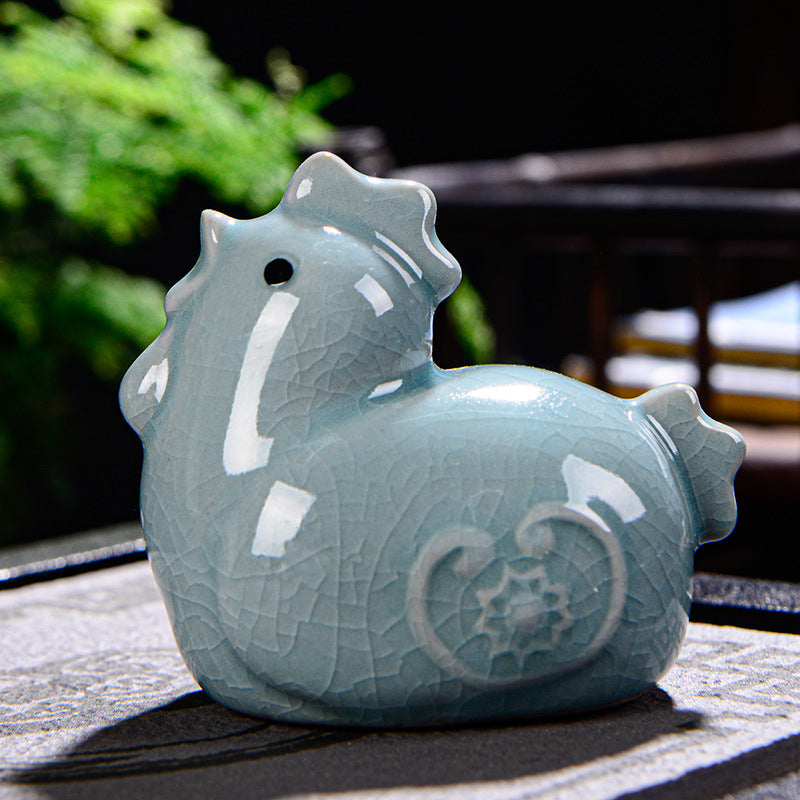 Buddha Stones Zodiaco cinese Ricchezza Ceramica Tè Animale domestico Decorazione della casa Figurina - Gallo 7cm*5cm*7cm - image 22