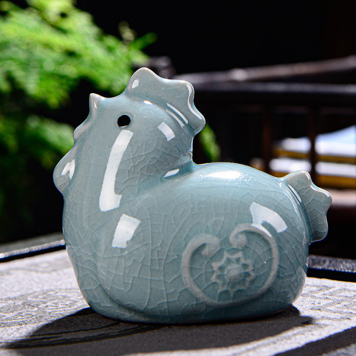 Buddha Stones Zodiaco cinese Ricchezza Ceramica Tè Animale domestico Decorazione della casa Figurina - Gallo 7cm*5cm*7cm - image 22