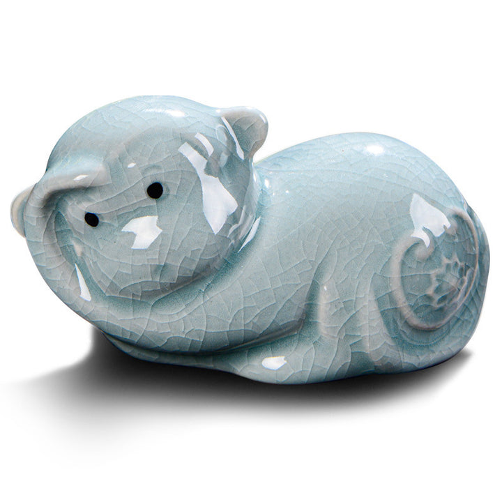 Buddha Stones Zodiaco cinese Ricchezza Ceramica Tè Animale domestico Decorazione della casa Figurina