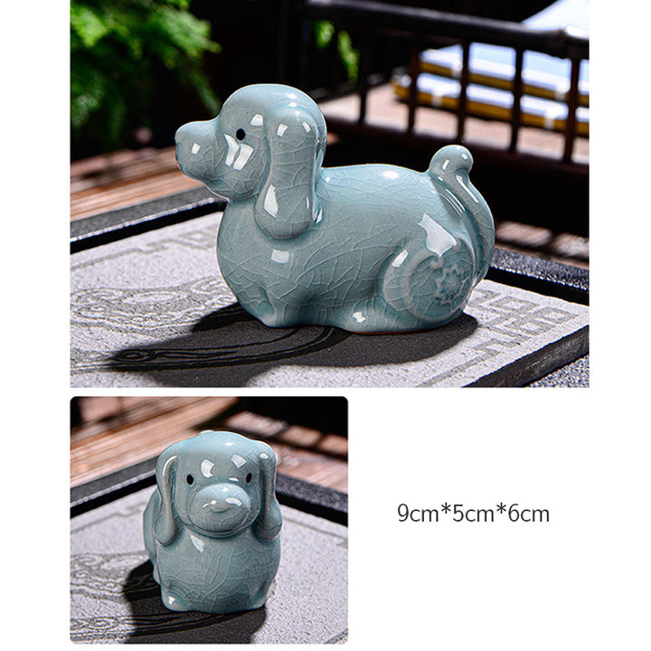 Buddha Stones Zodiaco cinese Ricchezza Ceramica Tè Animale domestico Decorazione della casa Figurina