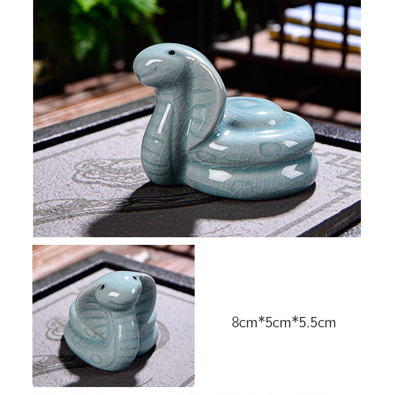 Buddha Stones Zodiaco cinese Ricchezza Ceramica Tè Animale domestico Decorazione della casa Figurina - image 13