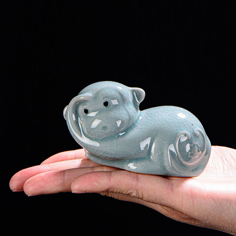 Buddha Stones Zodiaco cinese Ricchezza Ceramica Tè Animale domestico Decorazione della casa Figurina - image 19