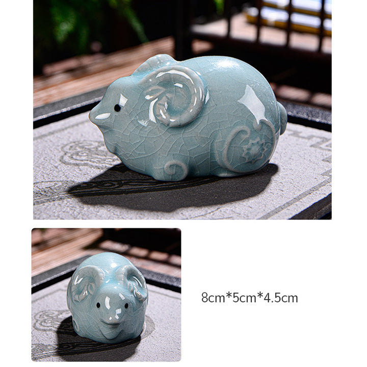 Buddha Stones Zodiaco cinese Ricchezza Ceramica Tè Animale domestico Decorazione della casa Figurina