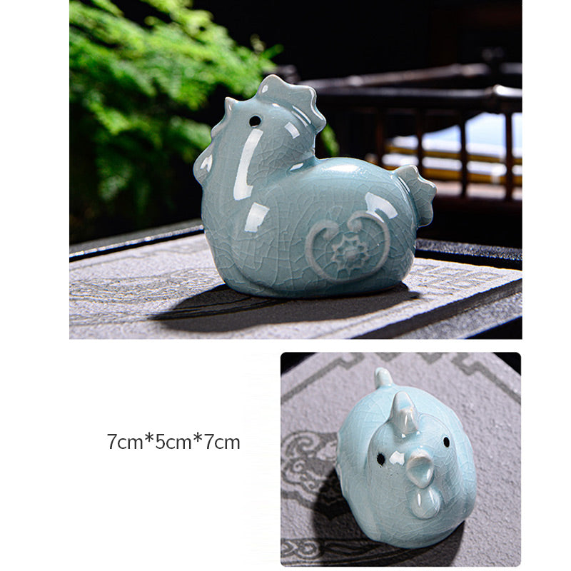 Buddha Stones Zodiaco cinese Ricchezza Ceramica Tè Animale domestico Decorazione della casa Figurina - image 23