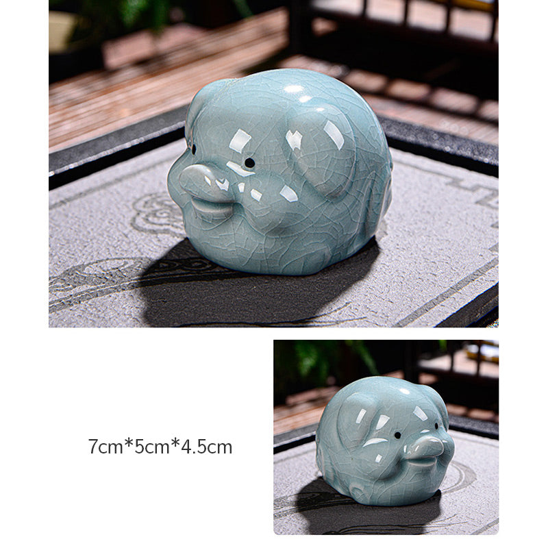 Buddha Stones Zodiaco cinese Ricchezza Ceramica Tè Animale domestico Decorazione della casa Figurina