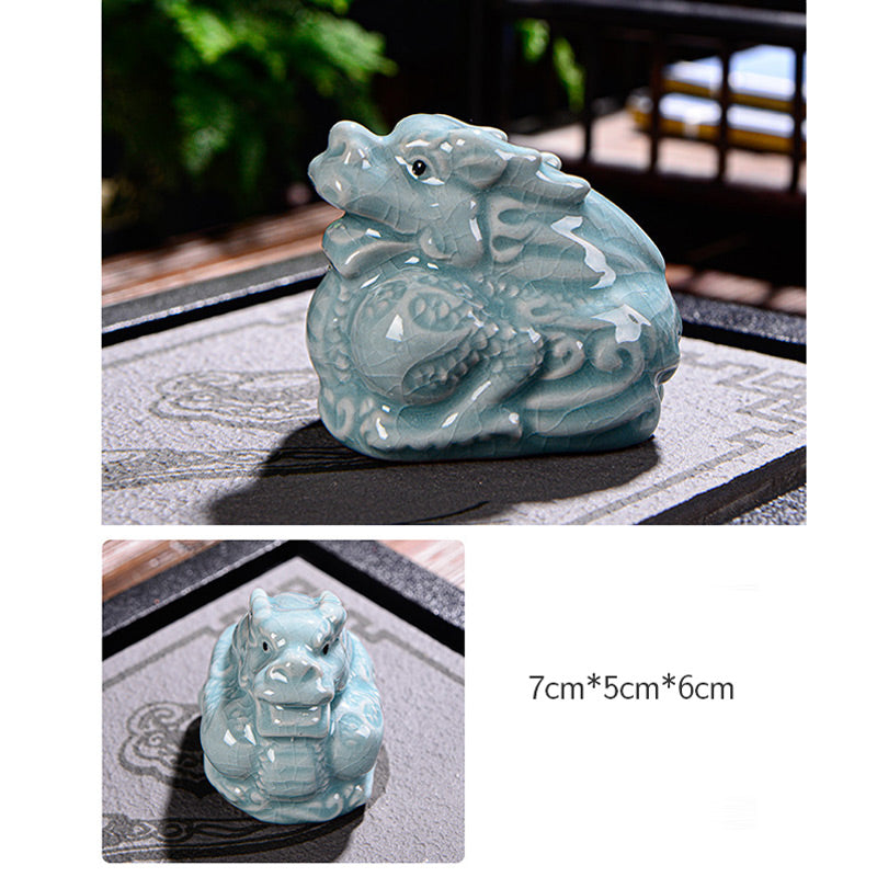 Buddha Stones Zodiaco cinese Ricchezza Ceramica Tè Animale domestico Decorazione della casa Figurina