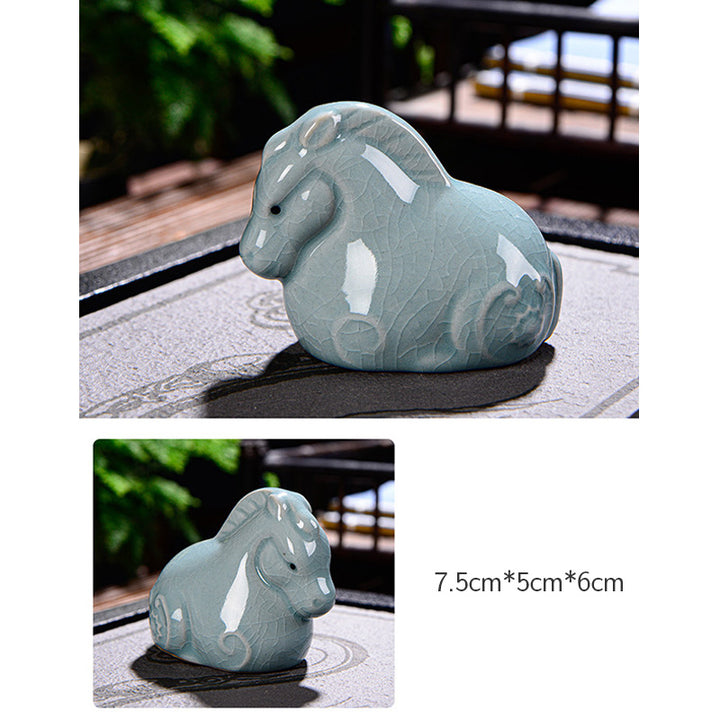 Buddha Stones Zodiaco cinese Ricchezza Ceramica Tè Animale domestico Decorazione della casa Figurina