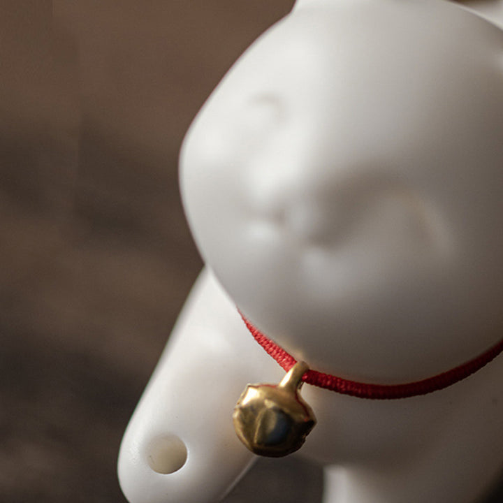 Buddha Stones Mini Lucky Cat Kitten Tea Pet Ceramica Casa Scrivania Figurina Decorazione Con Tappetino Di Bambù
