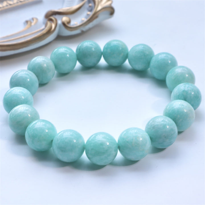 Braccialetto di fiducia in perle di amazzonite naturale Buddha Stones