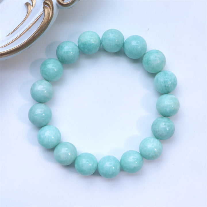 Braccialetto di fiducia in perle di amazzonite naturale Buddha Stones