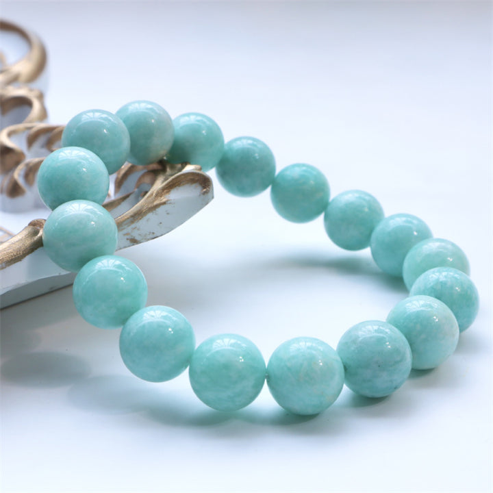 Braccialetto di fiducia in perle di amazzonite naturale Buddha Stones