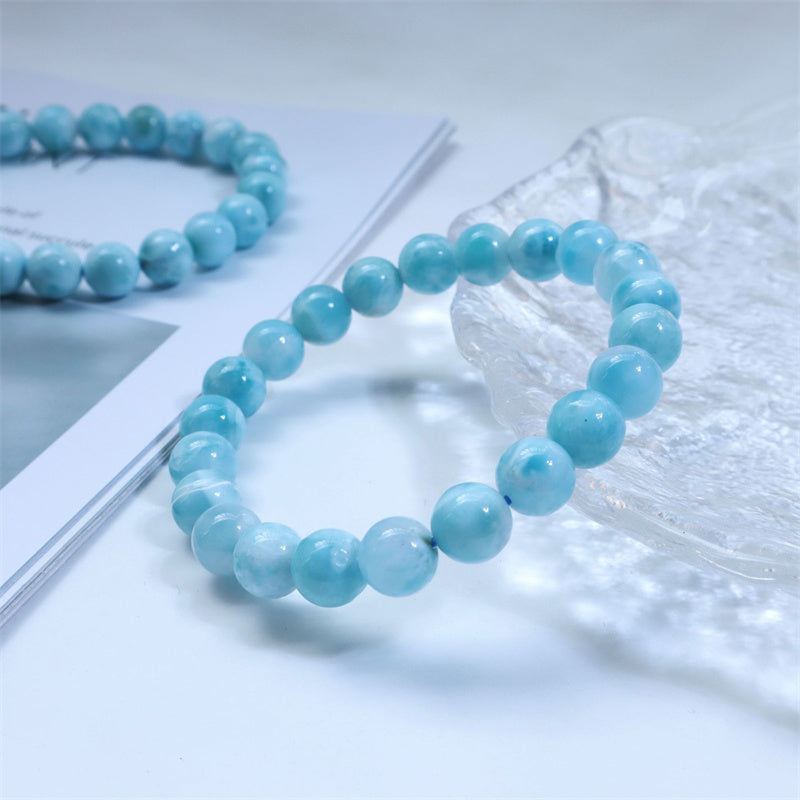 Bracciale Buddha Stones Natural Larimar Wisdom Confidence