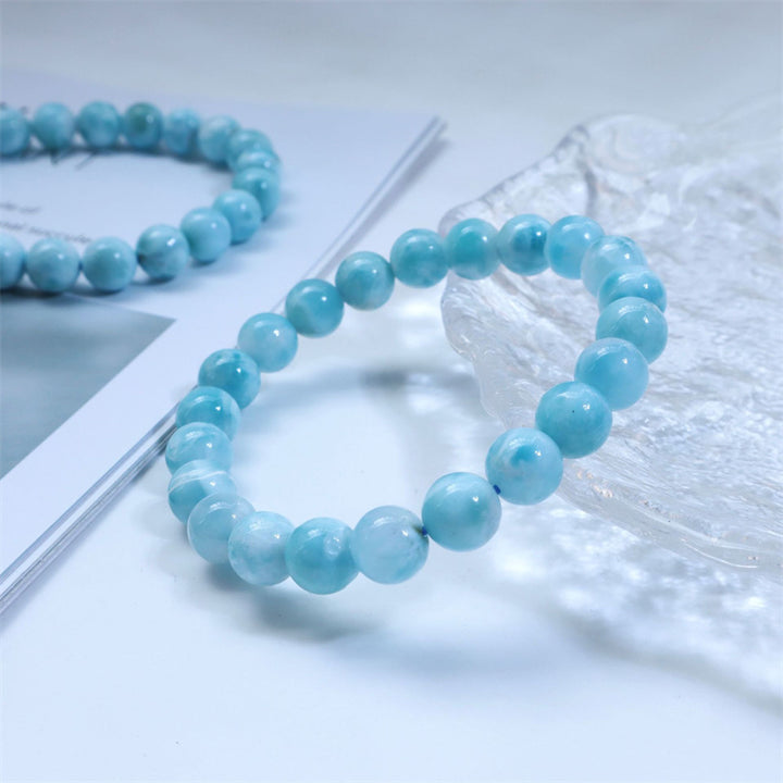 Bracciale Buddha Stones Natural Larimar Wisdom Confidence