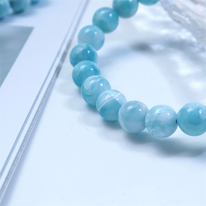 Bracciale Buddha Stones Natural Larimar Wisdom Confidence