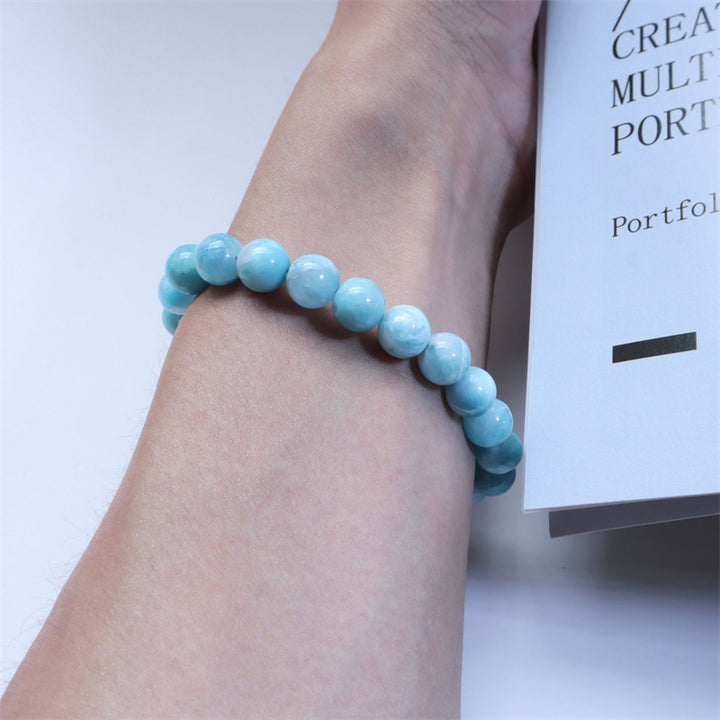 Bracciale Buddha Stones Natural Larimar Wisdom Confidence