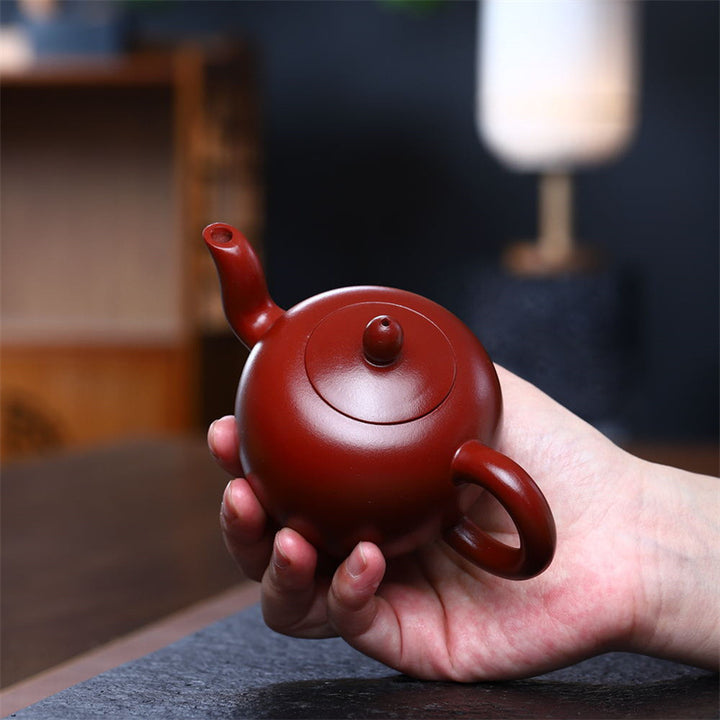 Buddha Stones Yixing Teiera Kung Fu in argilla viola marrone semi-fatta a mano 200 ml