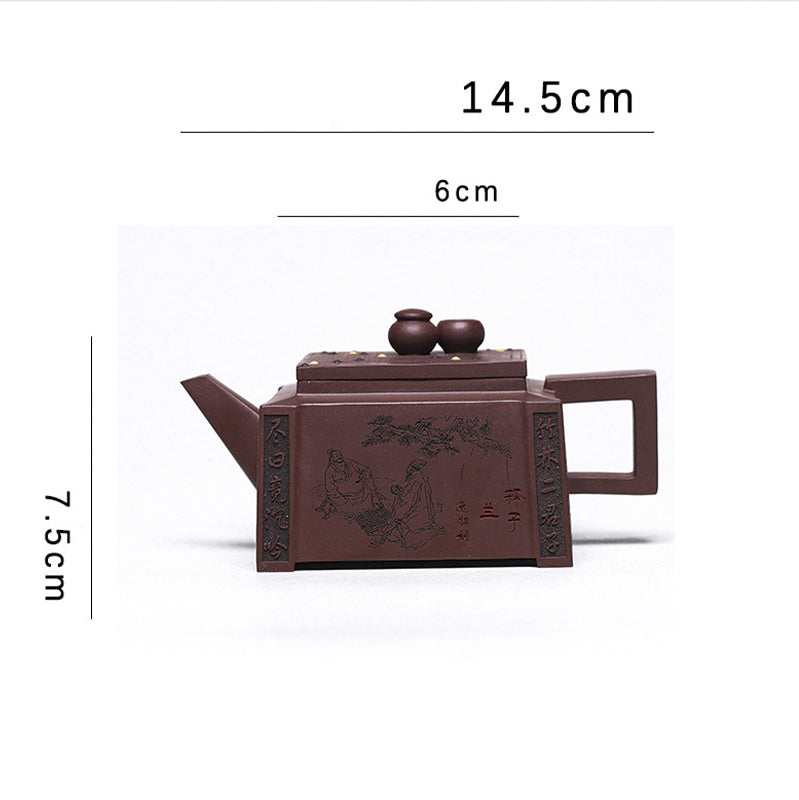 Buddha Stones Yixing Tutto Fatto a Mano Gomoku Giocare a Scacchi Argilla Viola Kung Fu Teiera Quadrata 280ml