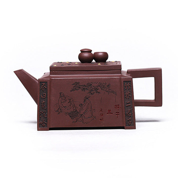 Buddha Stones Yixing Tutto Fatto a Mano Gomoku Giocare a Scacchi Argilla Viola Kung Fu Teiera Quadrata 280ml