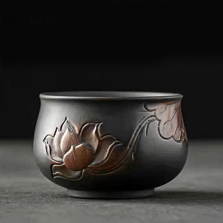 Buddha Stones Foglia di Loto Fiore Paesaggio Drago Bambù Tazza da Tè in Ceramica Kung Fu Tazza da Tè Ciotola