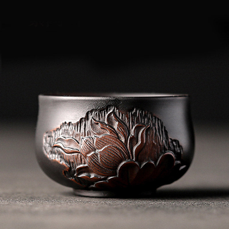 Buddha Stones Foglia di Loto Fiore Paesaggio Drago Bambù Tazza da Tè in Ceramica Kung Fu Tazza da Tè Ciotola