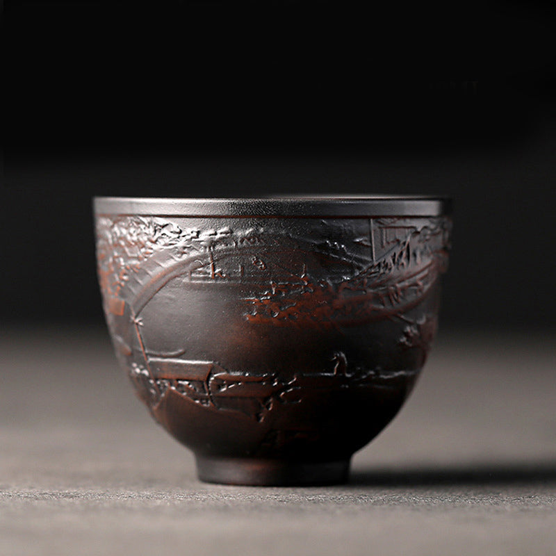 Buddha Stones Foglia di Loto Fiore Paesaggio Drago Bambù Tazza da Tè in Ceramica Kung Fu Tazza da Tè Ciotola