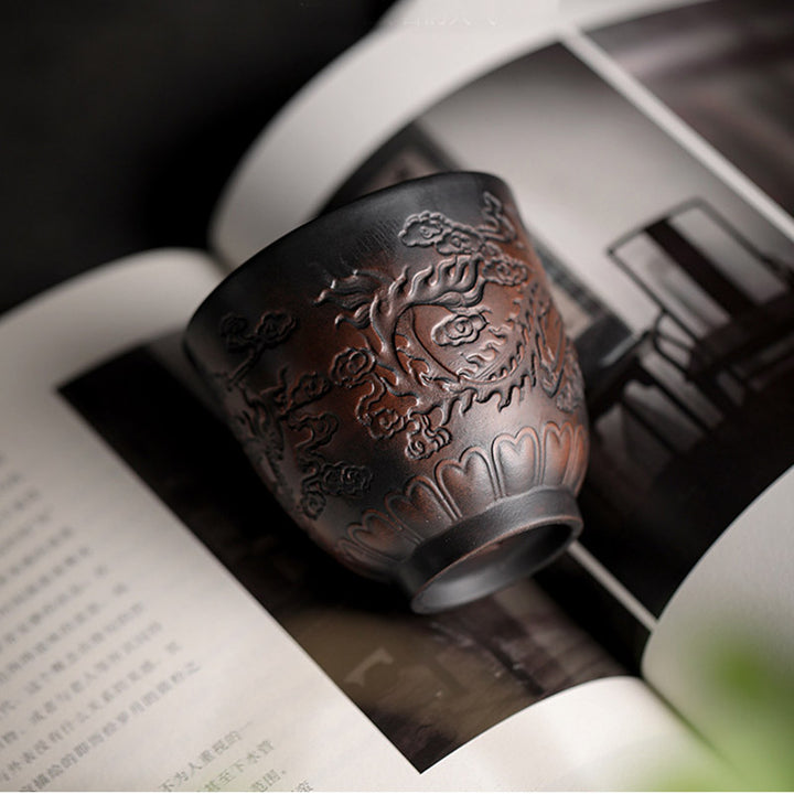 Buddha Stones Foglia di Loto Fiore Paesaggio Drago Bambù Tazza da Tè in Ceramica Kung Fu Tazza da Tè Ciotola