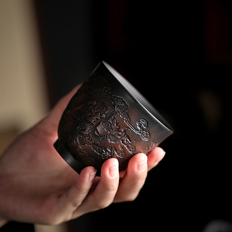 Buddha Stones Foglia di Loto Fiore Paesaggio Drago Bambù Tazza da Tè in Ceramica Kung Fu Tazza da Tè Ciotola
