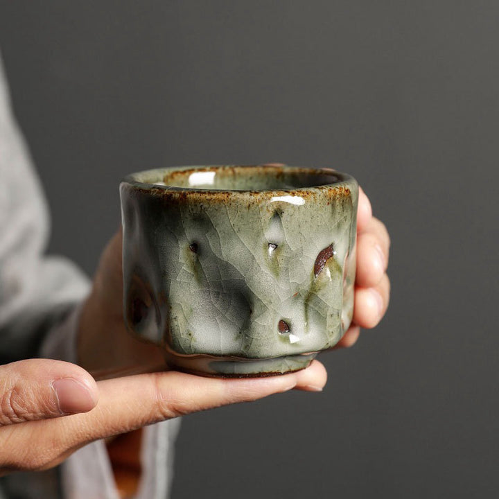 Buddha Stones fatte a mano semplice trama di ghiaccio rotto tazza da tè cinese Jianzhan in ceramica tazza da tè Kung Fu